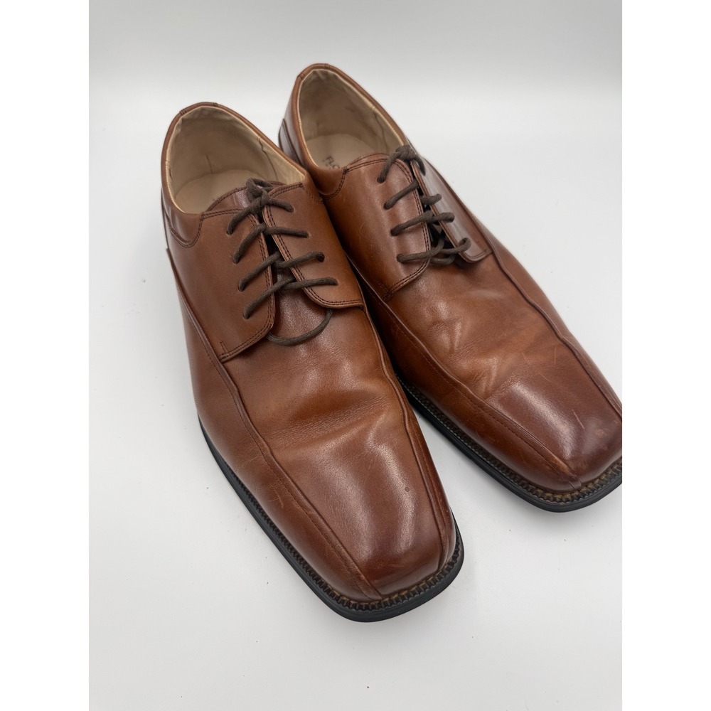 Florsheim Comfortech Bio Comfort Brown Leather Bicycle Toe Oxford Dress Shoes